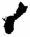 Guam Island map silhouette