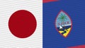 Guam and Japan Two Half Flags Together