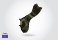 Guam map with camouflage pattern, Forest - green texture in map