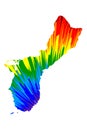 Guam - map is designed rainbow abstract colorful pattern