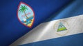 Guam and Nicaragua two flags textile cloth, fabric texture