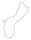 Guam outline map