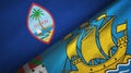 Guam and Saint Pierre and Miquelon two flags textile cloth, fabric texture