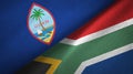 Guam and South Africa two flags textile cloth, fabric texture