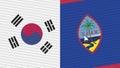 Guam and South Korea Two Half Flags Together