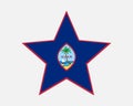 Guam Star Flag. Guamanian Star Shape Flag. Unincorporated and Organized US USA Territory Banner Icon Symbol Vector
