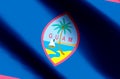 Guam colorful waving and closeup flag illustration