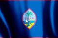 Guam colorful waving and closeup flag illustration