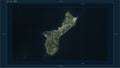 Guam - USA highlighted - composition. High-res satellite