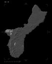 Guam - USA shape on black. Bilevel