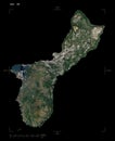 Guam - USA shape on black. High-res satellite