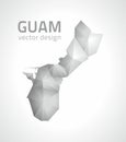 Guam vector polygonal modern grey and silver map of America