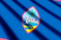 Guam colorful waving and closeup flag illustration