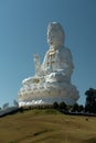 Guan Yin statue at Wat Huay Pla Kang temple, sitting Buddha on lotus flower, Chiang Rai, Thailand Royalty Free Stock Photo