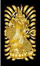 Guan Yin women god of Buddhism with cherry blossom design for traditional tattoo