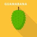 Guanabana icon, flat style Royalty Free Stock Photo
