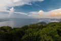 The Guanabara bay view from Sugar loaf at sunset.