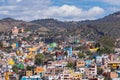 Guanajuato City historic center. Colorful homes built on hillside. Guanajuato State, Mexico Royalty Free Stock Photo