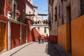 Guanajuato City historic center. Colorful homes built on hillside. Guanajuato State, Mexico