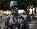 Guanajuato, Mexico-January 8, 2017: A street performer poses for a picture