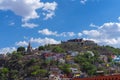 Guanajuato Mexico skyline view with blue sky