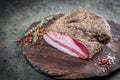 Guanciale dried speck ÃÂ° ham, Italian cured meat