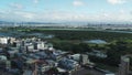 Guandu Nature Park and Tamsui River, Taipei, Taiwan, Pull Back Aerial