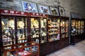 Guangdong, a famous tourist attraction in China, sells shops of folk arts and crafts in Chen Clan Academy