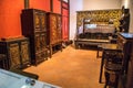 The Guangdong Provincial Museum is a room with a carved wooden art in the Qing Dynasty