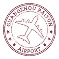 Guangzhou Baiyun Airport stamp.