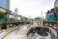 Guangzhou, China-23 AUG 2018:Parc Central shopping mall landscape open plaza view