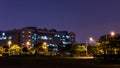 Night view of Guangzhou University campus in China. Royalty Free Stock Photo