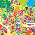 Guangzhou, China, colorful vector map