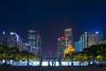 GUANGZHOU, CHINA - Dec. 29, 2018: night view of Guangzhou cityscape with skyscrapers and modern buildings in Zhujiang business Royalty Free Stock Photo