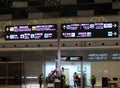 Information board in modern airport