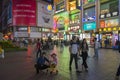 The Shang Xia Jiu commercial walking street at nightlight in Guangzhou, China