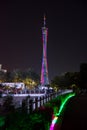 GUANGZHOU, CHINA - SEP 13, 2016: Guangzhou Canton tower night v