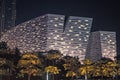 GUANGZHOU, CHINA - Sept. 28: Night view of New Guangzhou Library Royalty Free Stock Photo