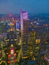 Guangzhou Chow Tai Fook Financial Center in the evening