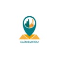 Guangzhou city cool skyline logo illustration Royalty Free Stock Photo