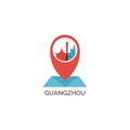 Guangzhou city cool skyline vector logo illustration