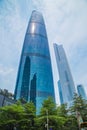 Guangzhou Pearl River New Town CBD financial business center, the top of a number of modern buildings in the sky