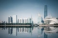 Guangzhou skyline with reflection