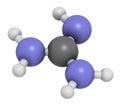 Guanidine molecule. 3D rendering. Atoms are represented as spheres with conventional color coding: hydrogen (white), carbon (grey Royalty Free Stock Photo