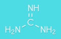 Guanidine molecule. Skeletal formula. Royalty Free Stock Photo
