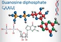 Guanosine diphosphate GDP molecule. Structural chemical Royalty Free Stock Photo
