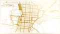 Guantanamo Cuba City Map in Retro Style in Golden Color. Outline Map