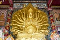 Guanyin bodhisattva and Thousand Hands statue in Chinese shrine