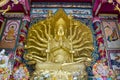 Guanyin bodhisattva and Thousand Hands statue in Chinese shrine