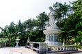 Guanyin or Guan Yin Goddess of Mercy white stone statue at Haedong Yonggungsa Temple Royalty Free Stock Photo